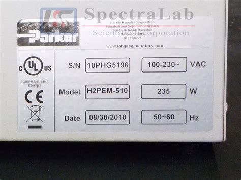 Balston Hydrogen Generator Model H Pem Spectralab Scientific Inc