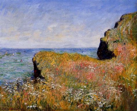 Edge Of The Cliff Pourville Claude Oscar Monet