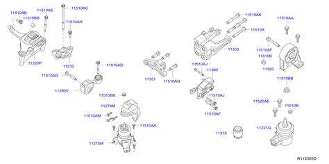 2014 Nissan Engine Mount Rear 11320 JA80A Genuine Nissan Part