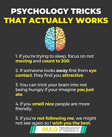 5 Psychology Tricks That Actually Works Madfurry Psychology Says Psychology Fun Facts