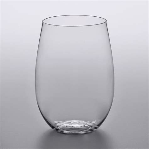 Visions 16 Oz Heavy Weight Clear Plastic Stemless Wine Glass 16 Pack