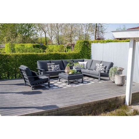 Lincoln Loungestoel Zwart Aluminium Tuinstoel