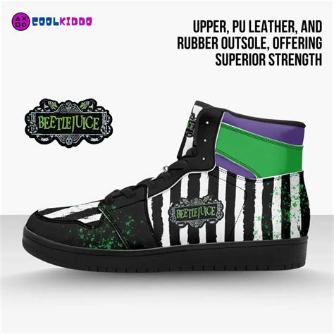 Custom Beetlejuice Movie Inspired High Top Leather Sneakers Unisex