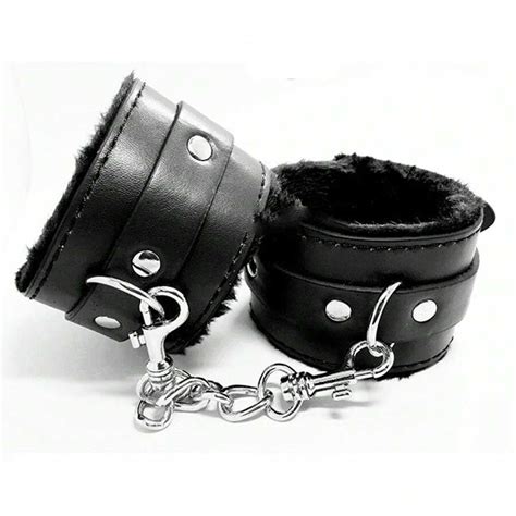 SM Product Bundled Pink Plush Handcuffs Leather Shackles Couples Sex Toys Adjustable Cuffs For