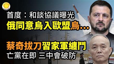 💥首度公諸於世：和談協議曝光！俄同意烏入歐盟 烏同意割讓東部；蔡奇拔刀習家軍纏鬥 亡黨在即 三中全會破防；烏軍創歷史 俄遭巨大打擊；爆點？中共