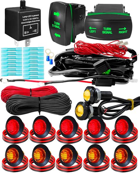 Universal Atv Utv Sxs Turn Signal Set Pre Wired Street Legal Kit With