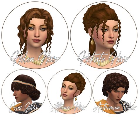 Grecian Hair Naunakht Sims Sims Medieval Sims 4