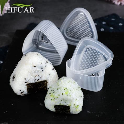 Hifuar Triangular Plastic Sushi Rice Ball Maker Mould Onigiri Mold Set