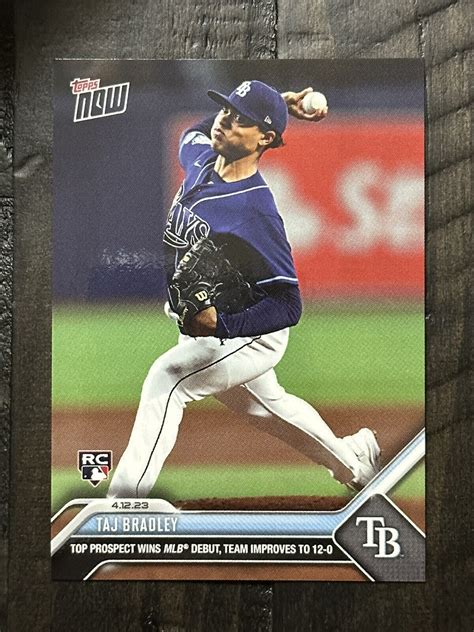 Topps Now Card Taj Bradley Rc Sprays Top Prospect Wins Mlb