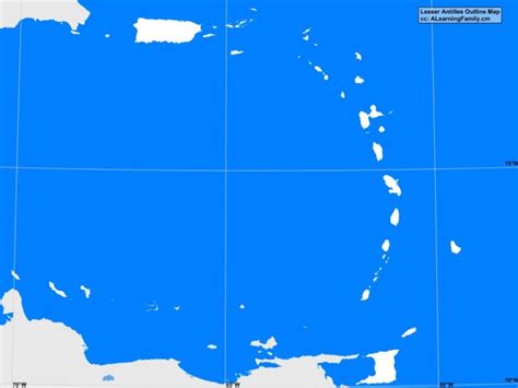 Lesser Antilles Outline Map - A Learning Family