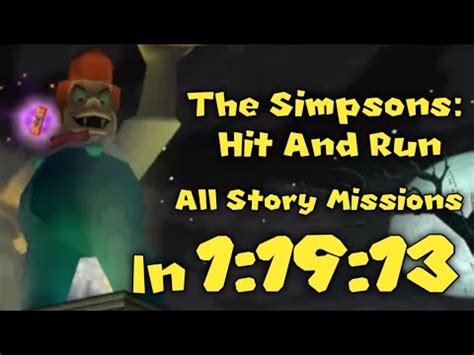 All Story Missions In 1 19 13 The Simpsons Hit And Run Speedrun YouTube