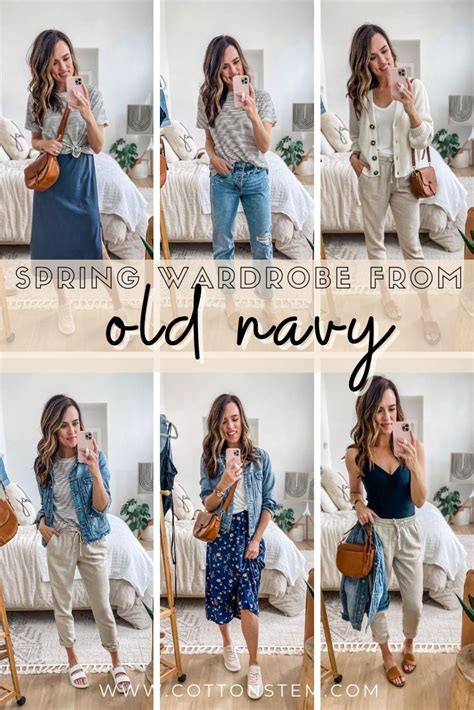 Old Navy Spring Capsule Wardrobe Cotton Stem Mom Outfits Spring