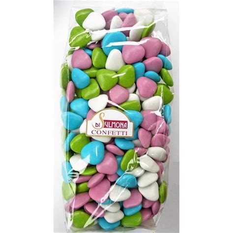Sugared Almonds From Sulmona Chocolate Heart Shaped Random Colours