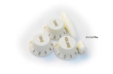 Allparts Stratocaster Parchment White Potentiometer Knopf Set