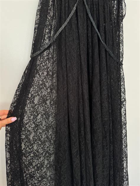 Magda Butrym Black Sheer Lace Plunge Gown Hardly Ever Worn It