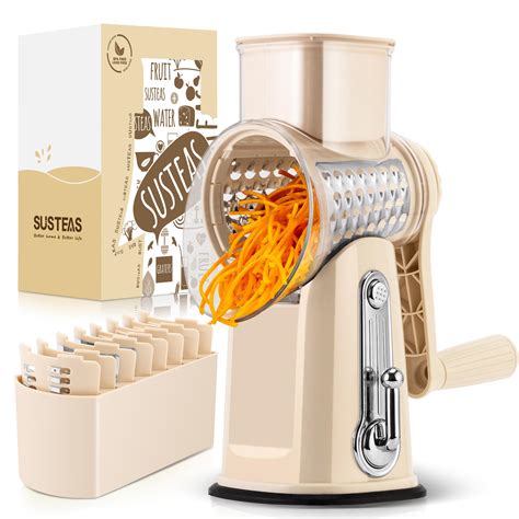 Susteas Rotary Cheese Grater With Handle Vegetable Food Shredder With