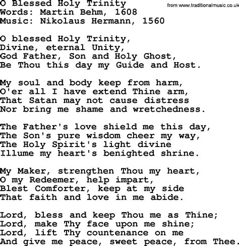 Hymns About The Trinity Title O Blessed Holy Trinity Lyrics With Pdf