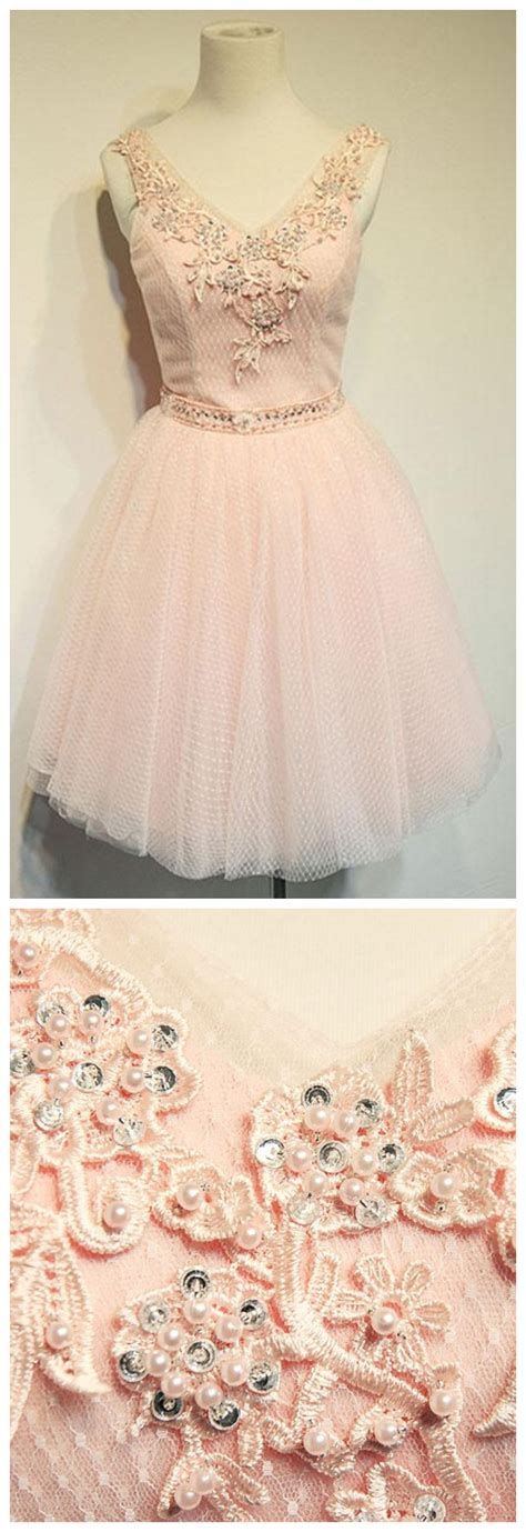 Cute V Neck Lace Short Prom Dress Homecoming Dress On Luulla