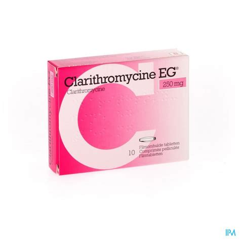 CLARITHROMYCINE EG COMP 10 X 250 MG Apotheek Thiels