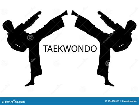 Silhouette Of Taekwondo Kick Stock Photography | CartoonDealer.com #156064292