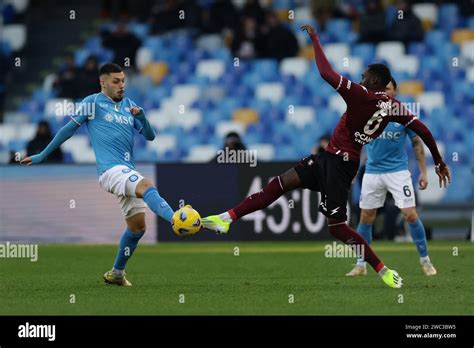 Ssc Napoli S Italian Forward Gianluca Gaetano Challenges For The Ball