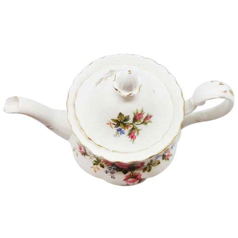 English Porcelain Royal Albert Moss Rose Tea For Two Pot Was Listed