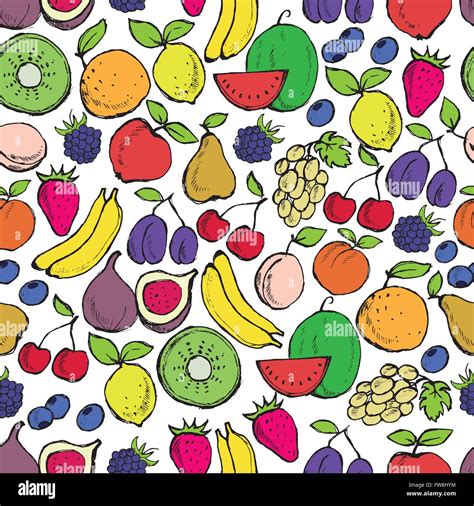 Seamless Fruit Pattern Hi Res Stock Photography And Images Alamy