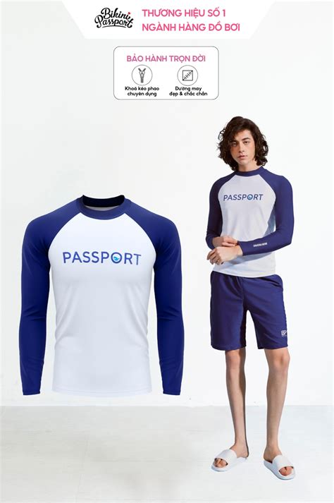 O B I Nam Bikini Passport Tay D I M U Xanh Navy