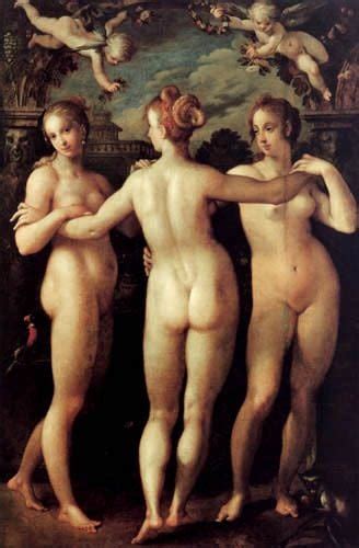 The Three Graces Painting Hans Von Aachen Oil Paintings