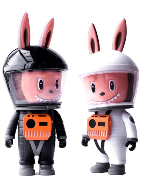 Black And White Astronaut Labubu By Kasing Lung Popmart Designer Toy