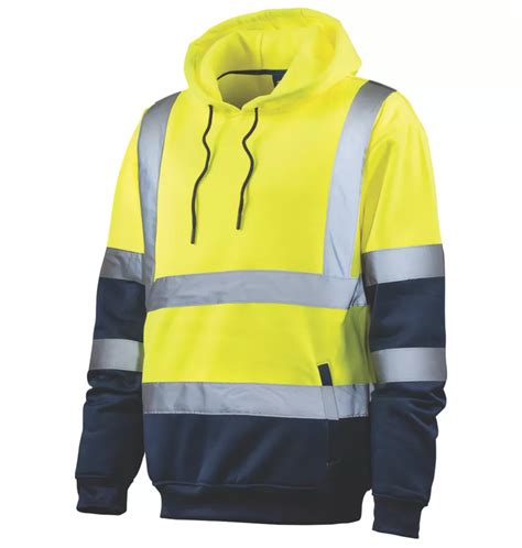 Tough Grit High Visibility Hoodie Yellow Navy Medium 53 Chest Screwfix