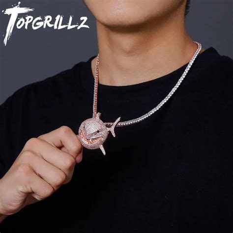 Topgrillz Small Size 6ix9ine Shark Pendant Iced Out Cubic Zirconia