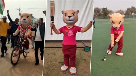 Khelo India Youth Games 2023 Mascot 'Asha the Cheetah' Tries a Hand at Cycling, Cricket and ...