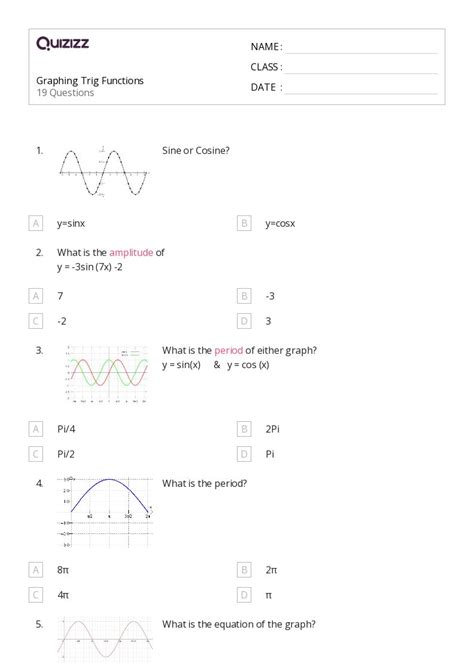 50 Graph Sine Functions Worksheets On Quizizz Free And Printable