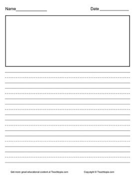 Lined Primary Writing Paper Portrait with Picture | TPT