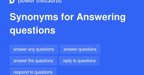 Answering Questions Synonyms 102 Words And Phrases For Answering