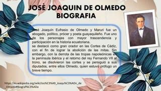 EXPOSICION DE JOSÈ JOAQUIEN DE OLMEDO pptx