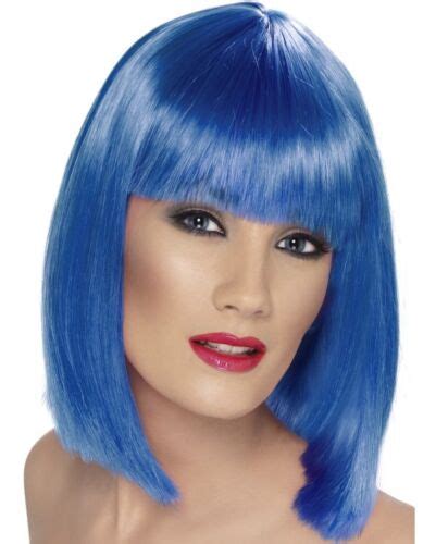 Ladies 80s 1980s Glam Fancy Dress Wig Neon Blue Hen Party Wig New By Smiffys 5020570421345 Ebay