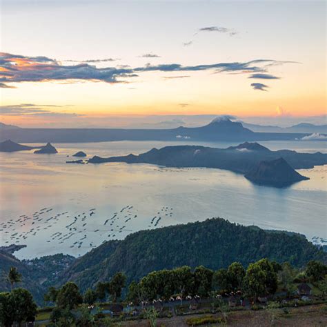 Taal Lake And View Of Taal Volcano Lakeshore Barangays Tanauan