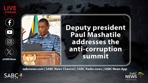 Deputy President Paul Mashatile Addresses The Anti Corruption Summit