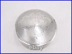 Rare Boite Ronde En Argent Massif Et Vermeil Poincon Minerve Decor