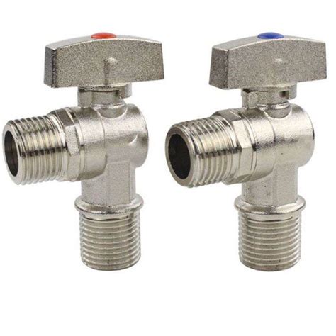 Silver Brass 1 4 Turn Angle Stop Valve Water Shut Off Ball Valve Cold Hot Water For Water