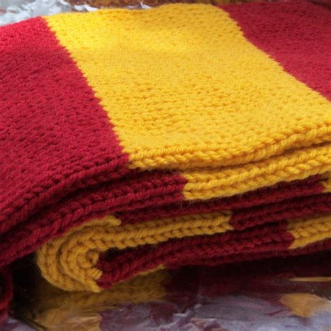 Red Knitted Scarf Etsy