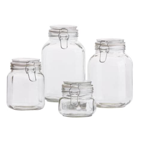 Airtight Storage Glass Clamp Jar Clear Container For Food Snack Ml