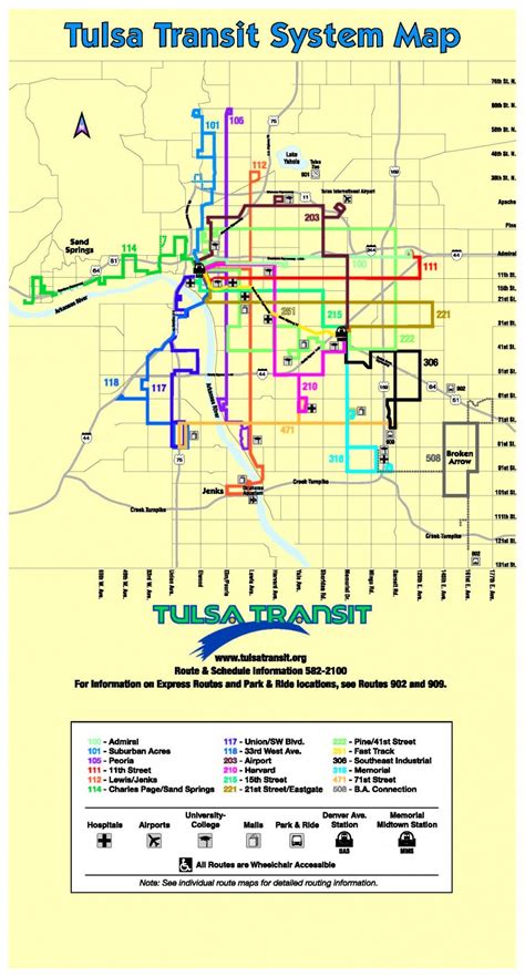 Transit Maps Official Map Bus Routes Of Tulsa Oklahoma 2012