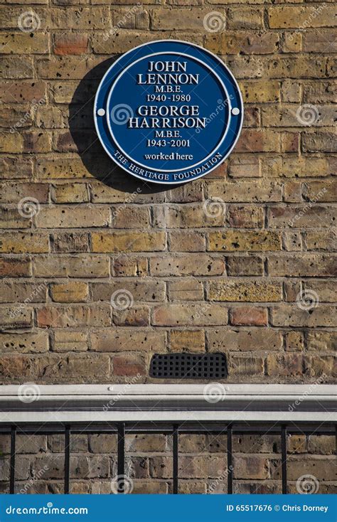 John Lennon And George Harrison Blue Plaque In London Editorial Photo