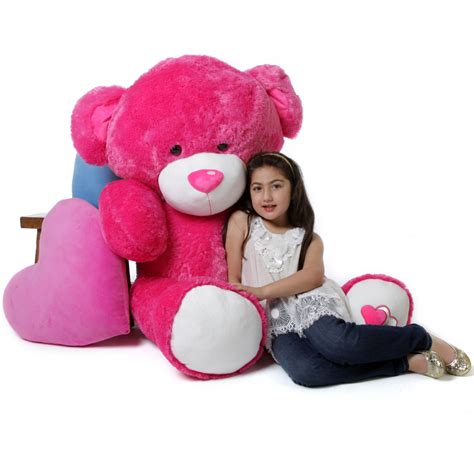 Ms Chacha Big Love Giant Hot Pink Teddy Bear 56 In