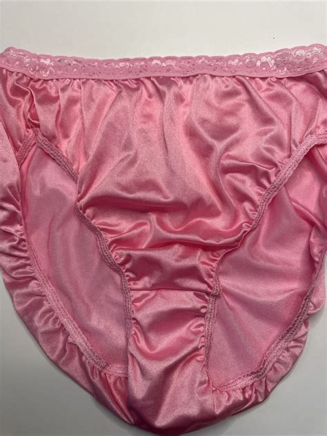 Vtg Panties Nylon 10 Shiny Satin Lace Waist Sissy Bub… Gem