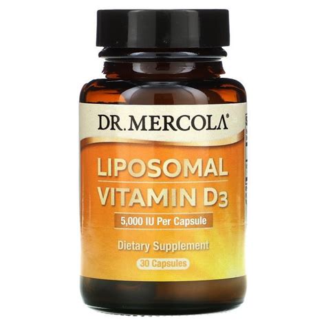Dr. Mercola, липосомальный витамин D3, 5000 МЕ, 30 капсул - купить с ...