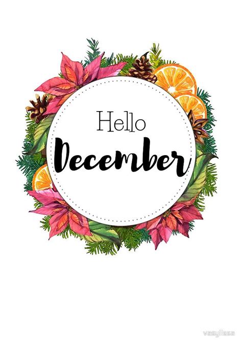 Hello December Monthly Cover For Planners Bullet Journals By